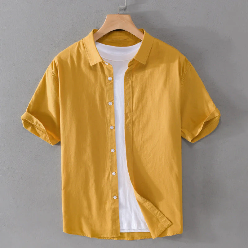 Arthur Relaxed Fit Short Sleeve Button-Front Shirt | Collared Casual Shirt - Image 5