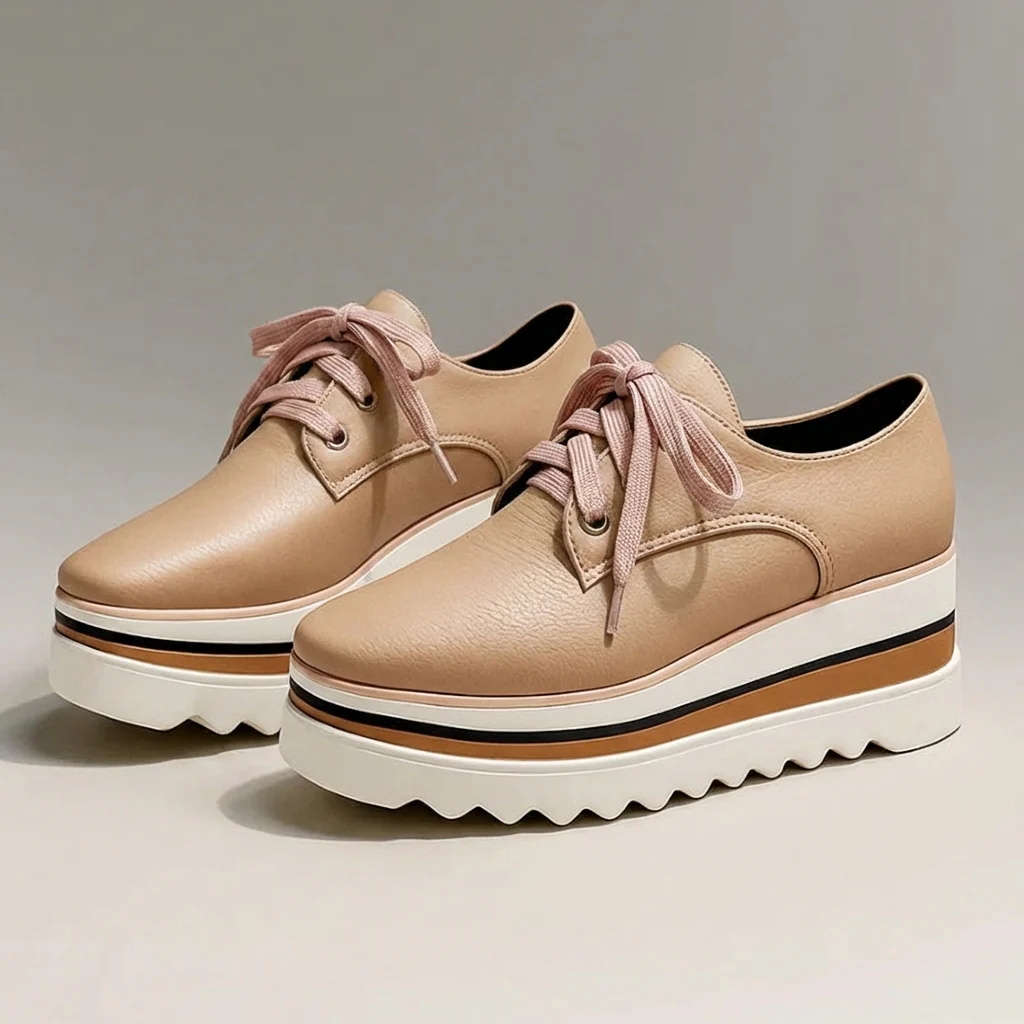 Ivy Modern Platform Wedge Oxfords | Chunky Sole Lace-Up Creepers