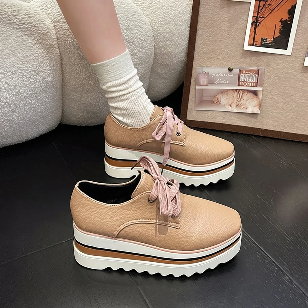 Ivy Modern Platform Wedge Oxfords | Chunky Sole Lace-Up Creepers - Image 2