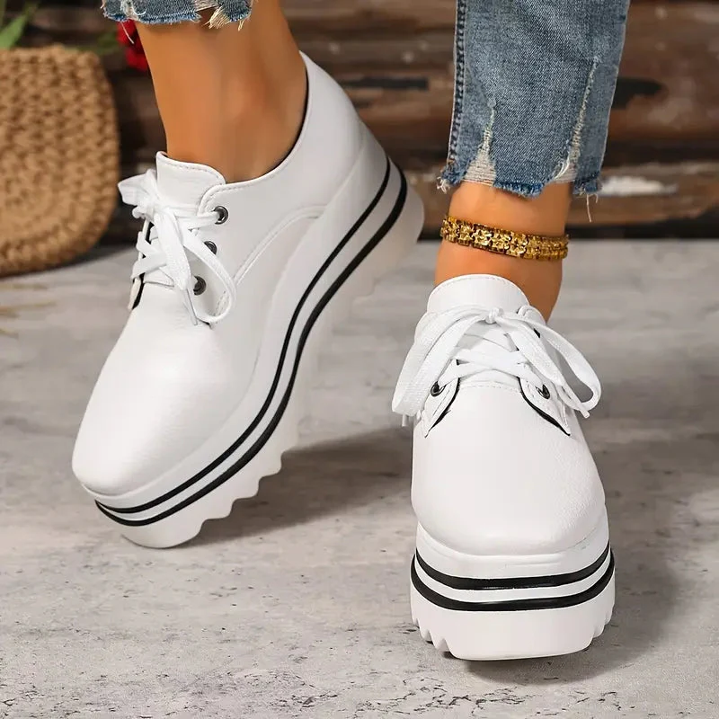 Ivy Modern Platform Wedge Oxfords | Chunky Sole Lace-Up Creepers - Image 4