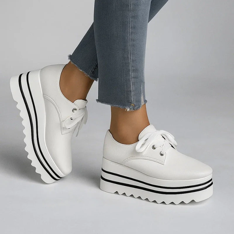 Ivy Modern Platform Wedge Oxfords | Chunky Sole Lace-Up Creepers - Image 5