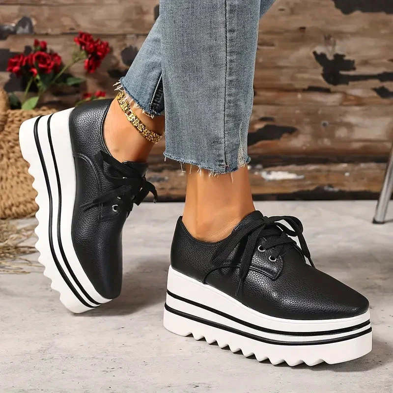 Ivy Modern Platform Wedge Oxfords | Chunky Sole Lace-Up Creepers - Image 6