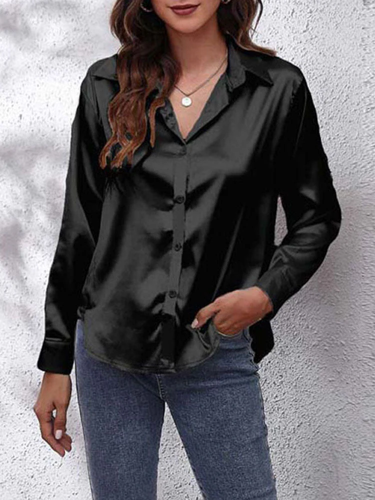 Catalina Shirt | Women’s Satin Finish Button-Up Shirt - Image 3