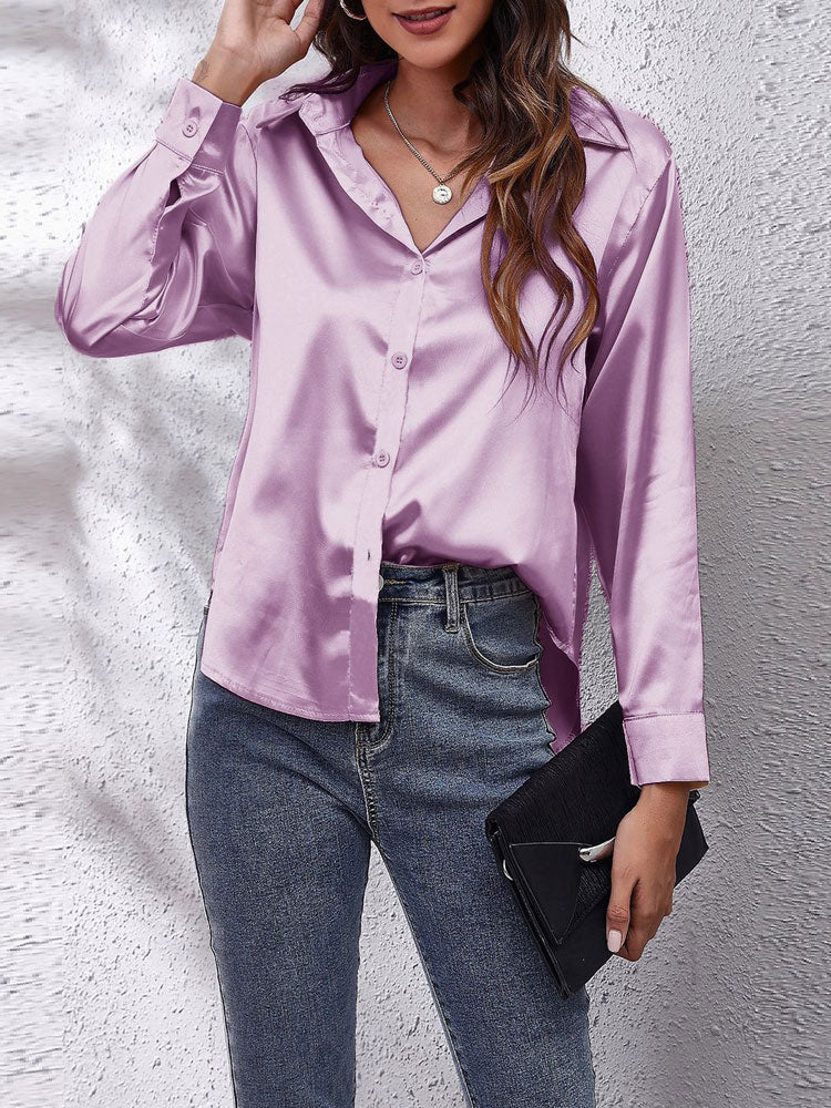 Catalina Shirt | Women’s Satin Finish Button-Up Shirt - Image 5