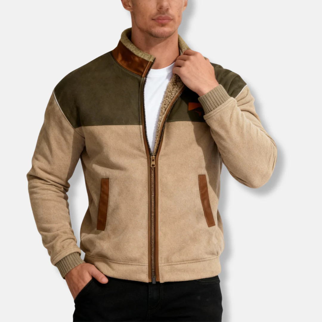 Charlie Regular Fit Jacket | Stand Collar Color Block Jacket - Image 3