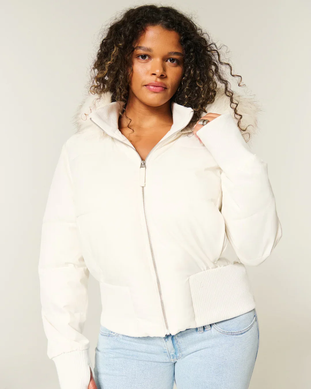 Charlotte Quilted Relaxed Fit Puffer Jacket | Fur Trim Hood Ribbed Cuffs Puffer Jacket - Image 3
