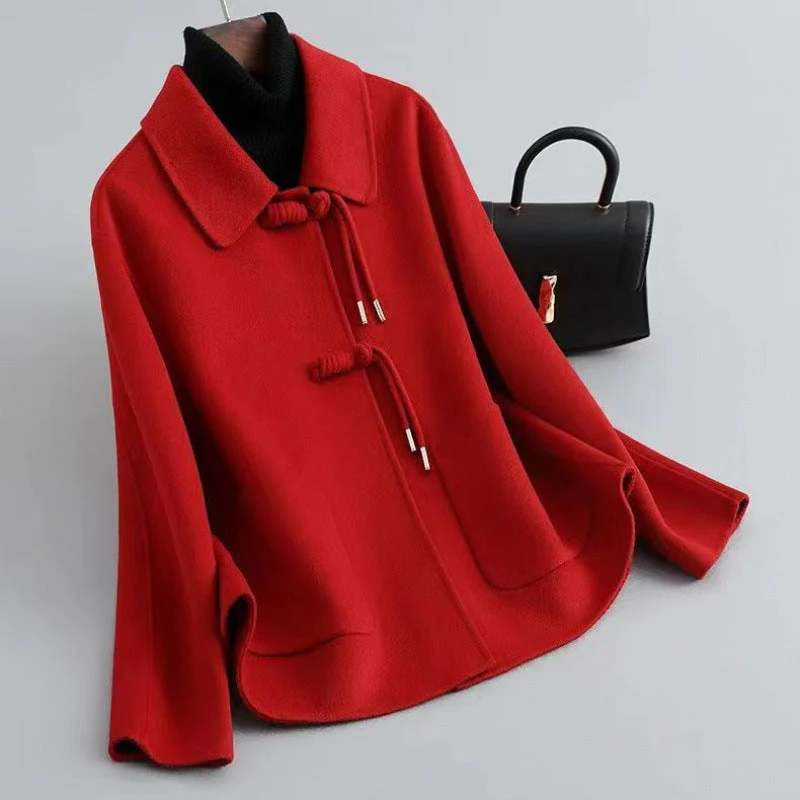 Chiara Loose Fit Coat | Collared Toggle Closure Coat
