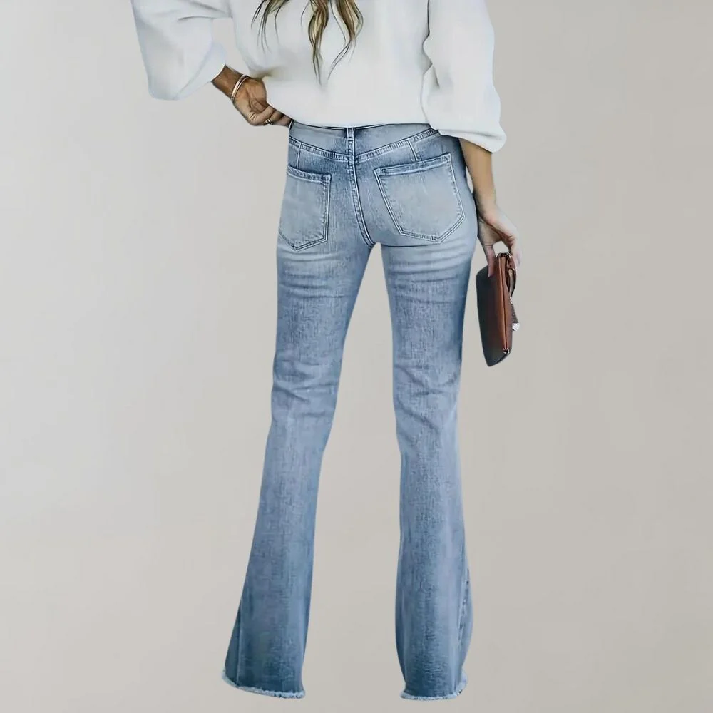 Ciara Jeans | Women's Washed Flare Jeans - Image 4