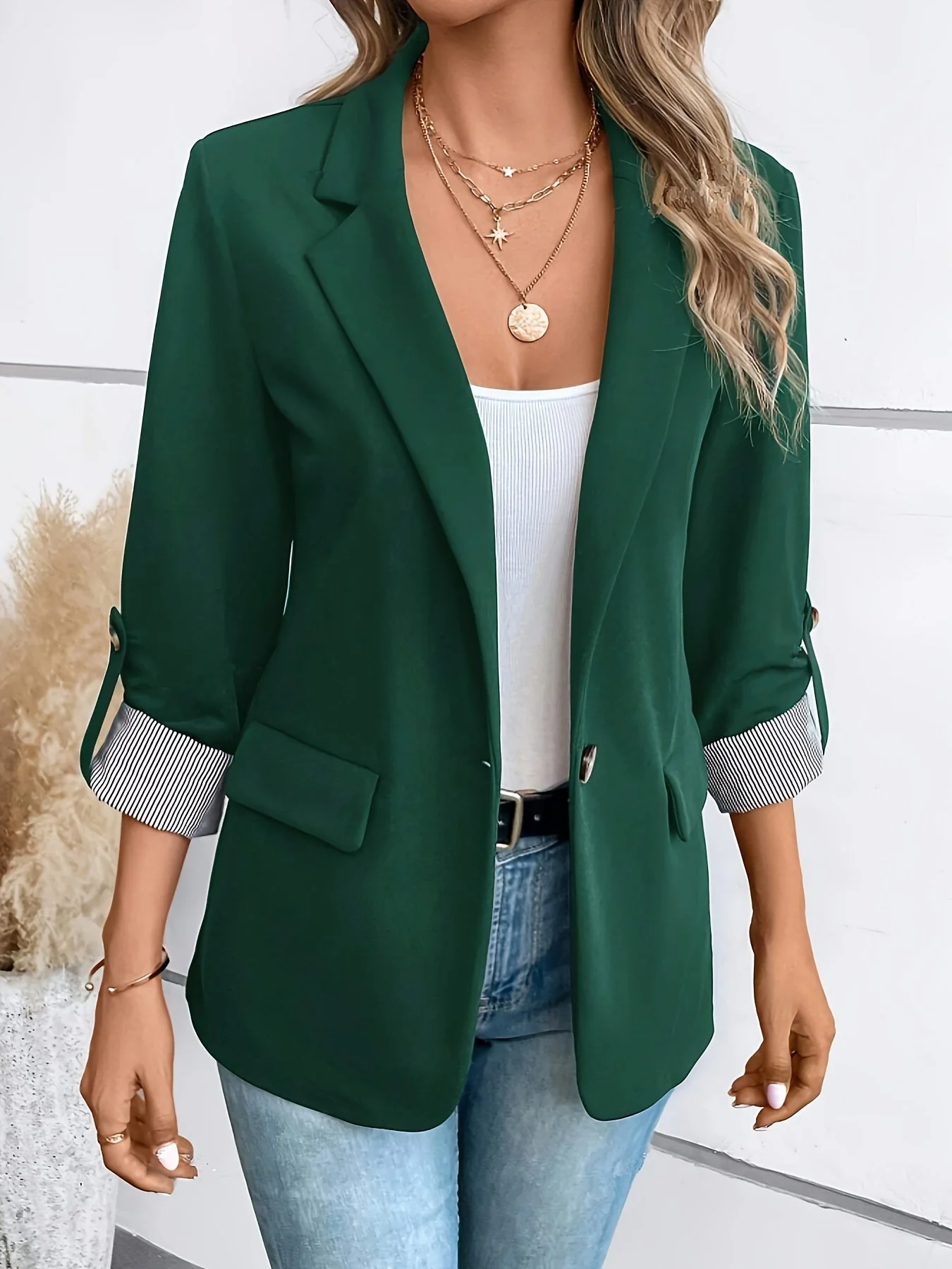 Elisa Relaxed Fit Blazer | Collared Hip-Length Blazer - Image 3