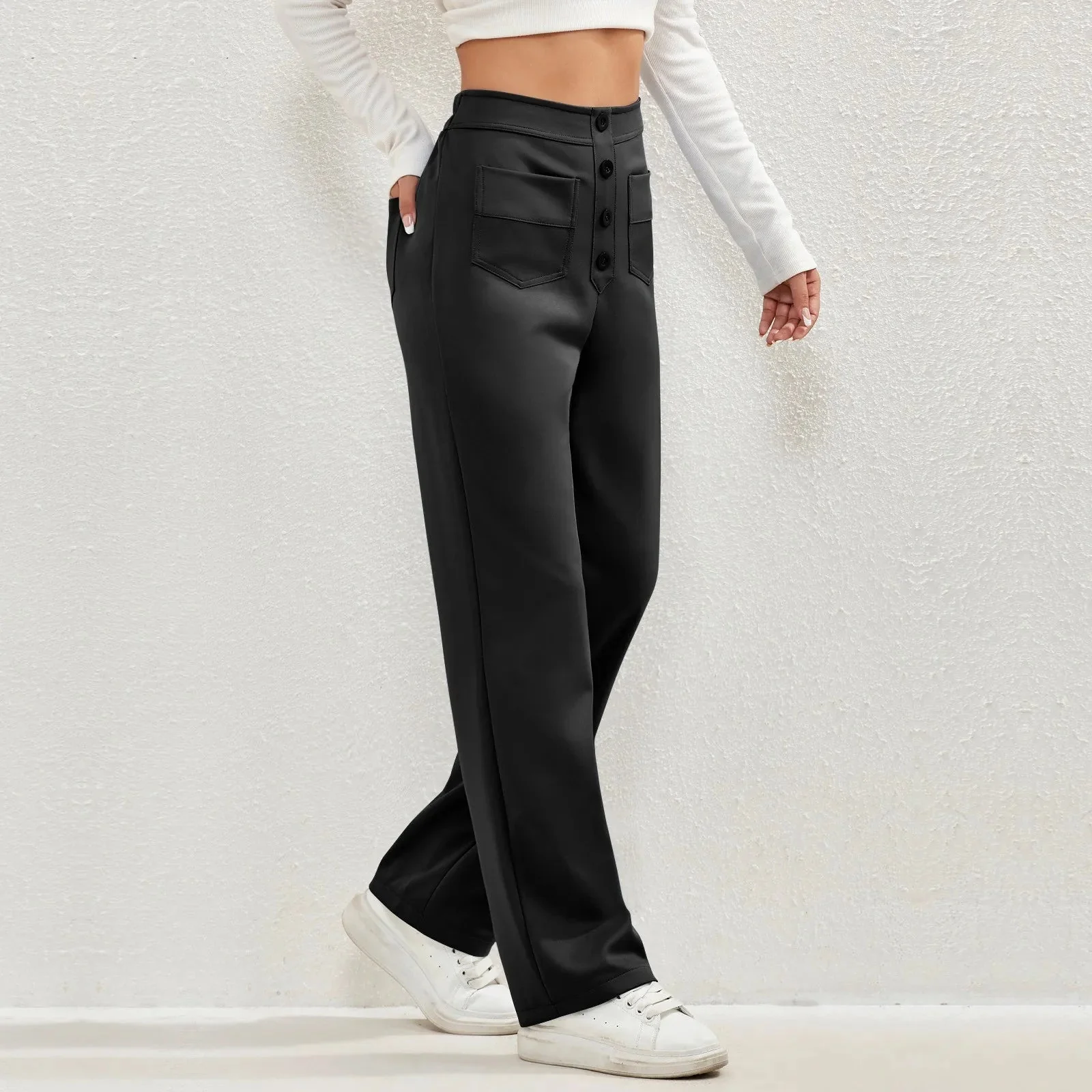 Elvira Pants | High-Waisted Wide-Leg Stretch Pants - Image 3