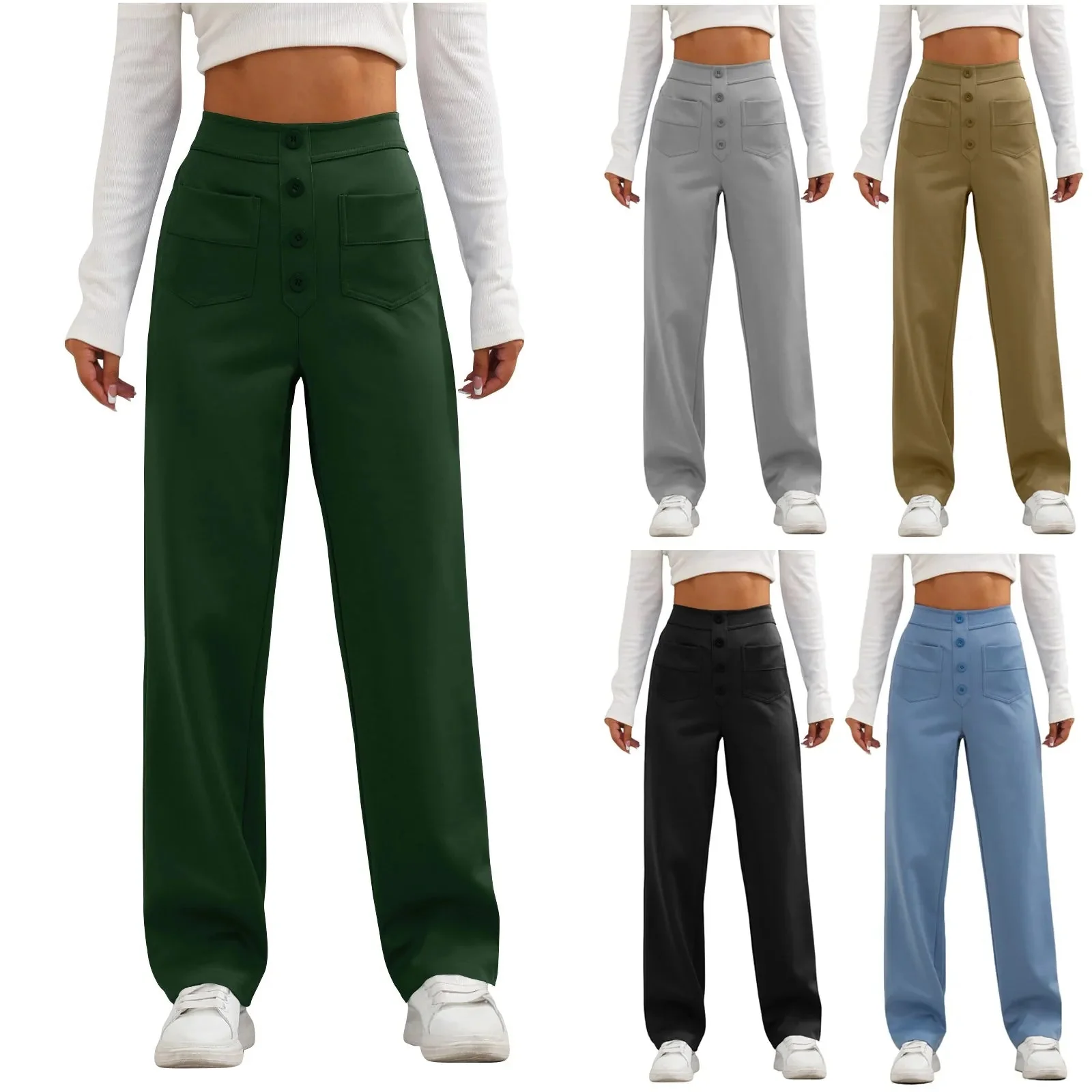 Elvira Pants | High-Waisted Wide-Leg Stretch Pants - Image 4