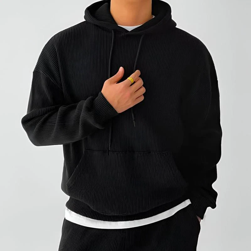 Ethan Oversized Hoodie | Ribbed Kangaroo Pocket Hoodie - Image 3
