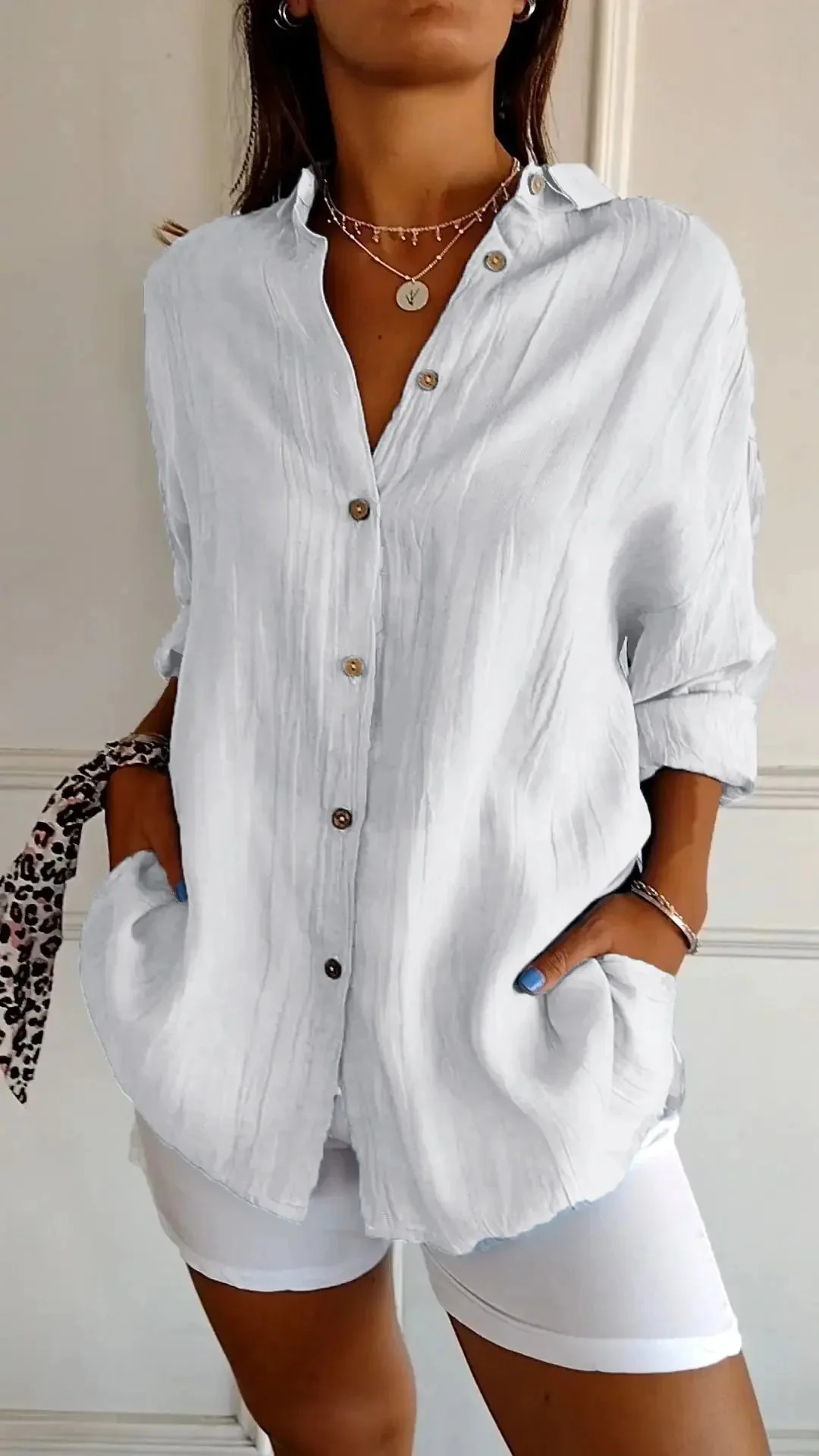 Fallon Blouse | Relaxed Button-Up Long-Sleeve Blouse - Image 6