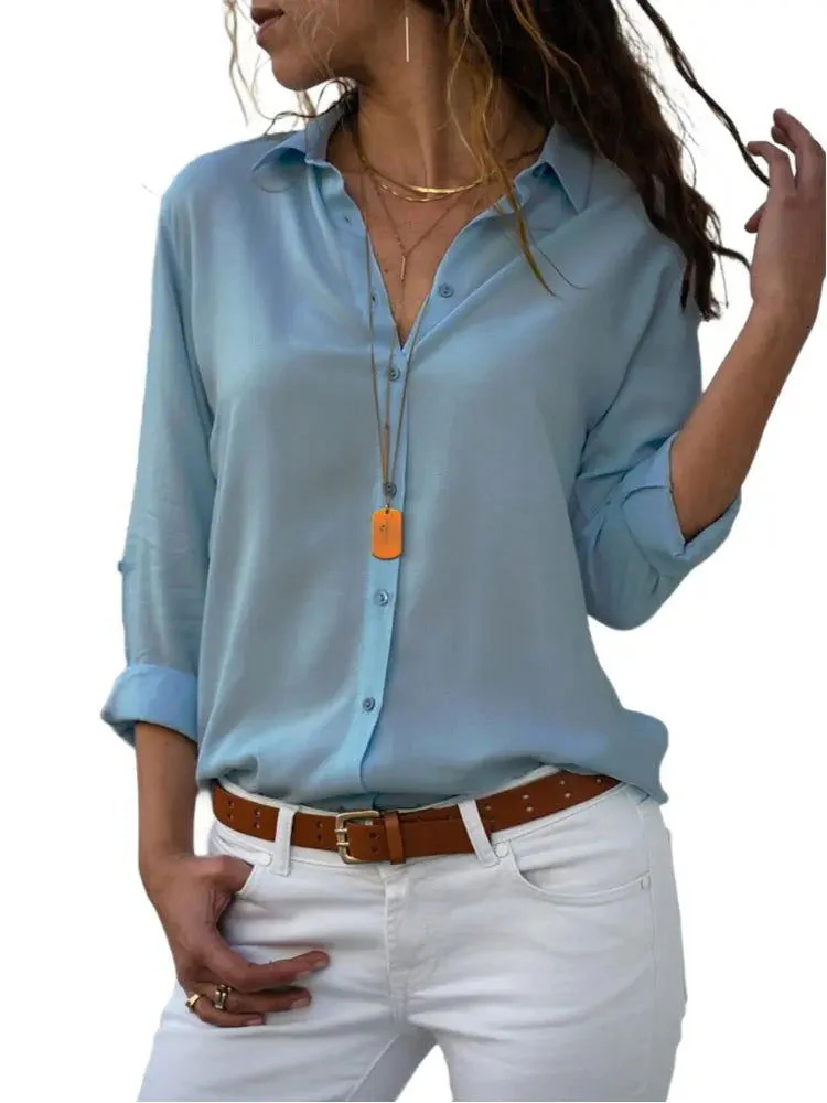 Fantasia Blouse | Classic Button-Up Long Sleeve Blouse - Image 2