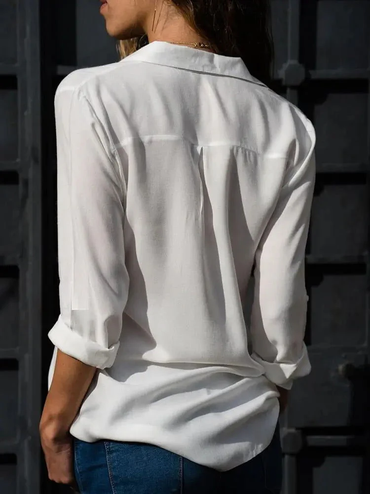 Fantasia Blouse | Classic Button-Up Long Sleeve Blouse - Image 4