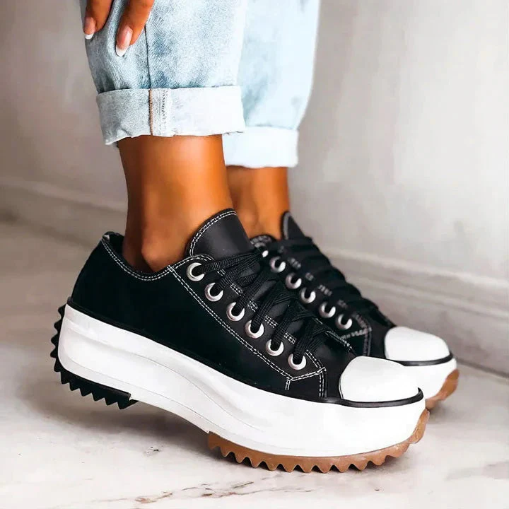 Florence Low-Top Platform Sneakers | Lace-Up Lugged Sole Sneakers - Image 3