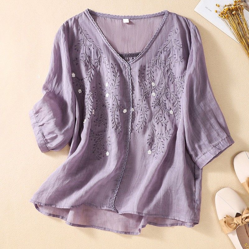 Florence Relaxed Fit Blouse | Floral Embroidered Blouse - Image 2