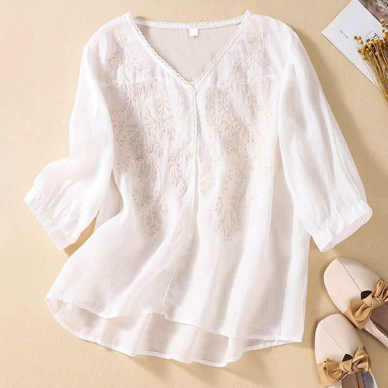 Florence Relaxed Fit Blouse | Floral Embroidered Blouse - Image 4