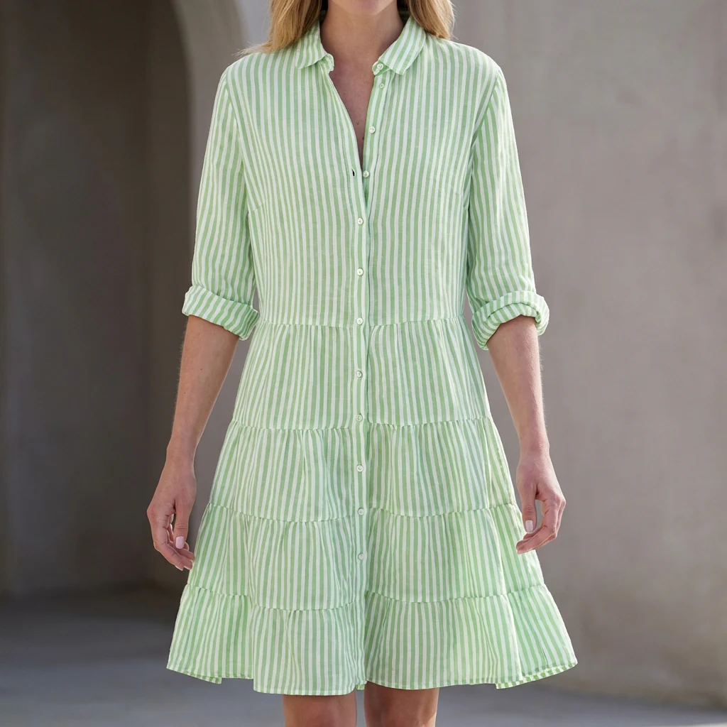 Florence Relaxed Fit Shirt Dress | Collared Above Knee Shirt Dress - Image 2