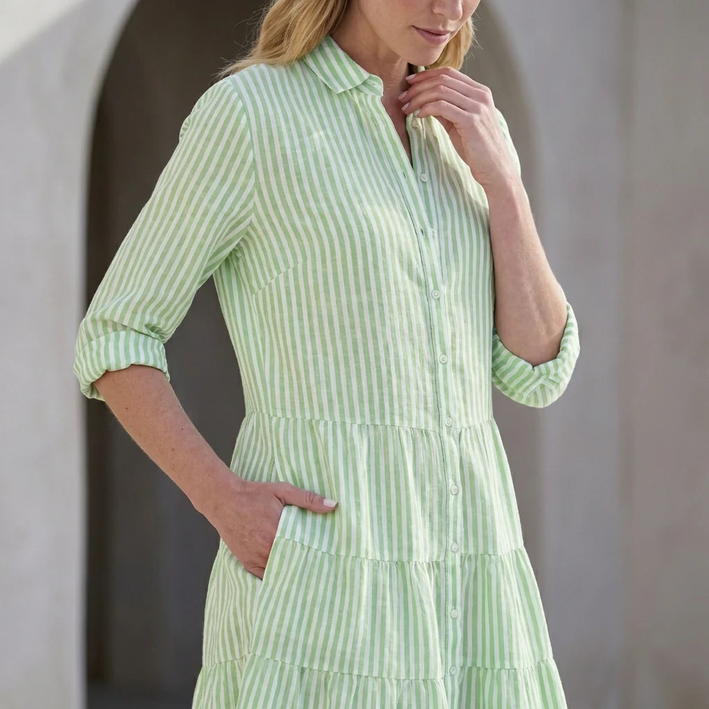 Florence Relaxed Fit Shirt Dress | Collared Above Knee Shirt Dress - Image 7