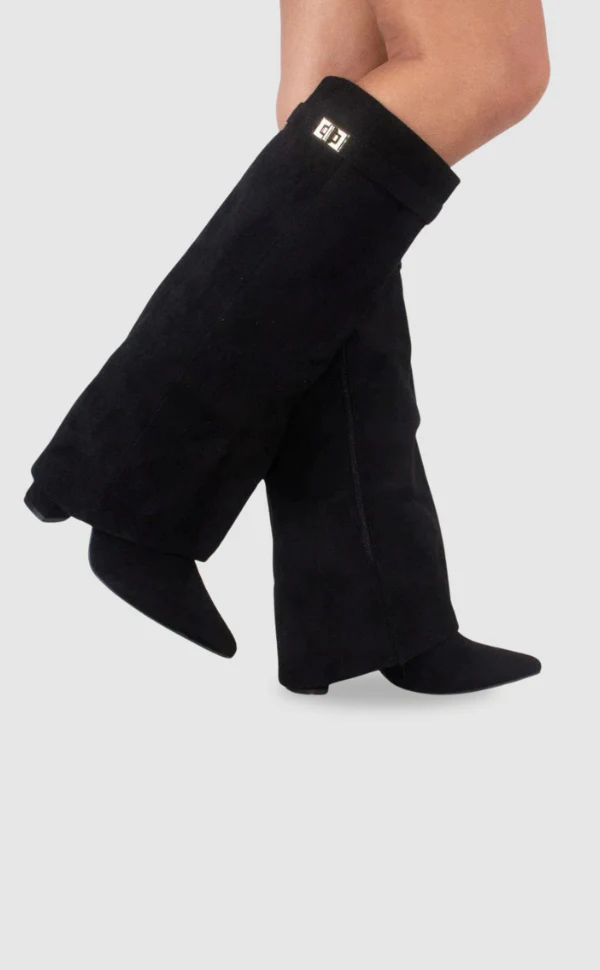 Francesca Structured Fit Thigh-High Boots | Buckle Detail Pointed Toe Boots - Image 16