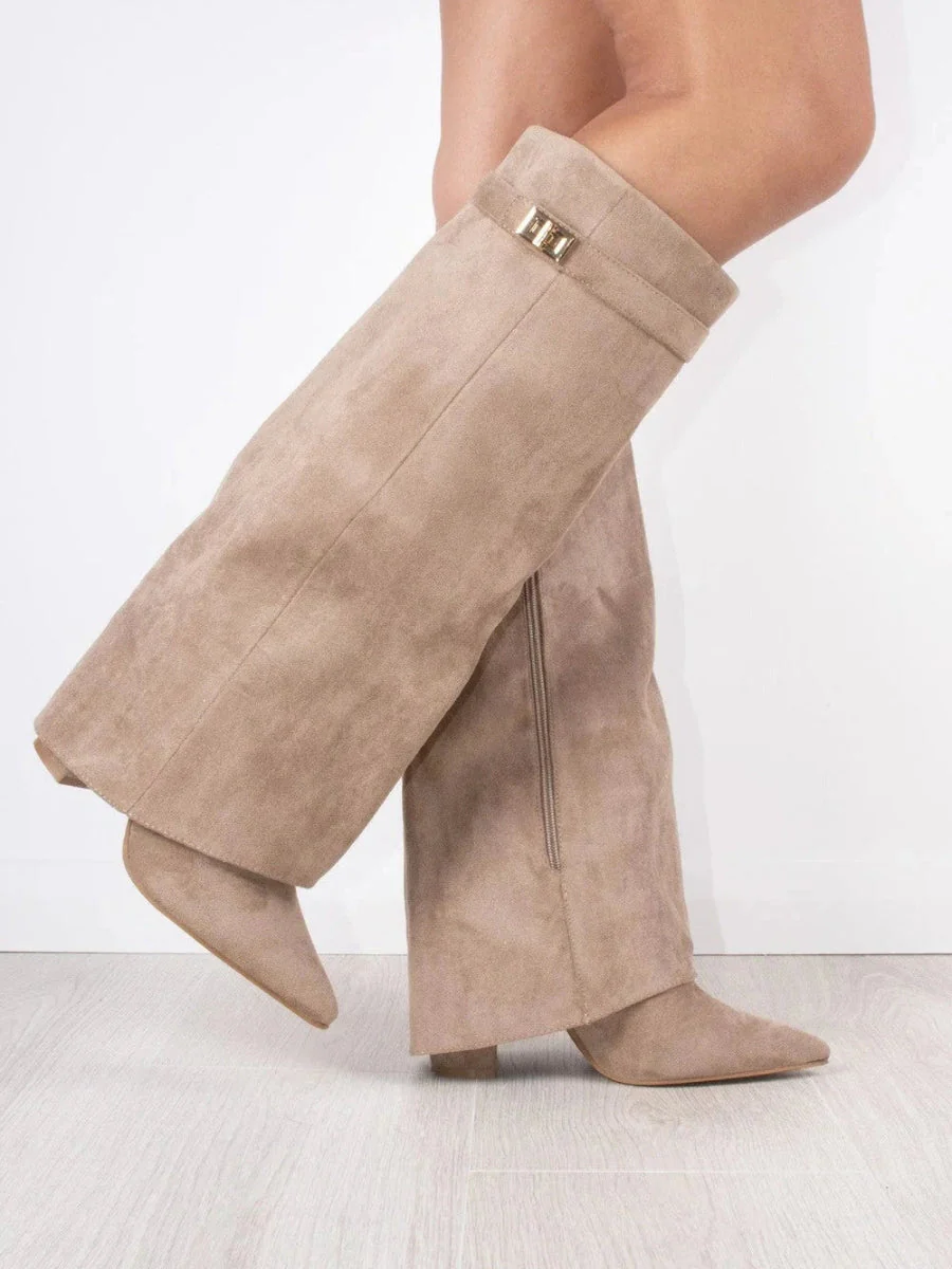 Francesca Structured Fit Thigh-High Boots | Buckle Detail Pointed Toe Boots - Image 6