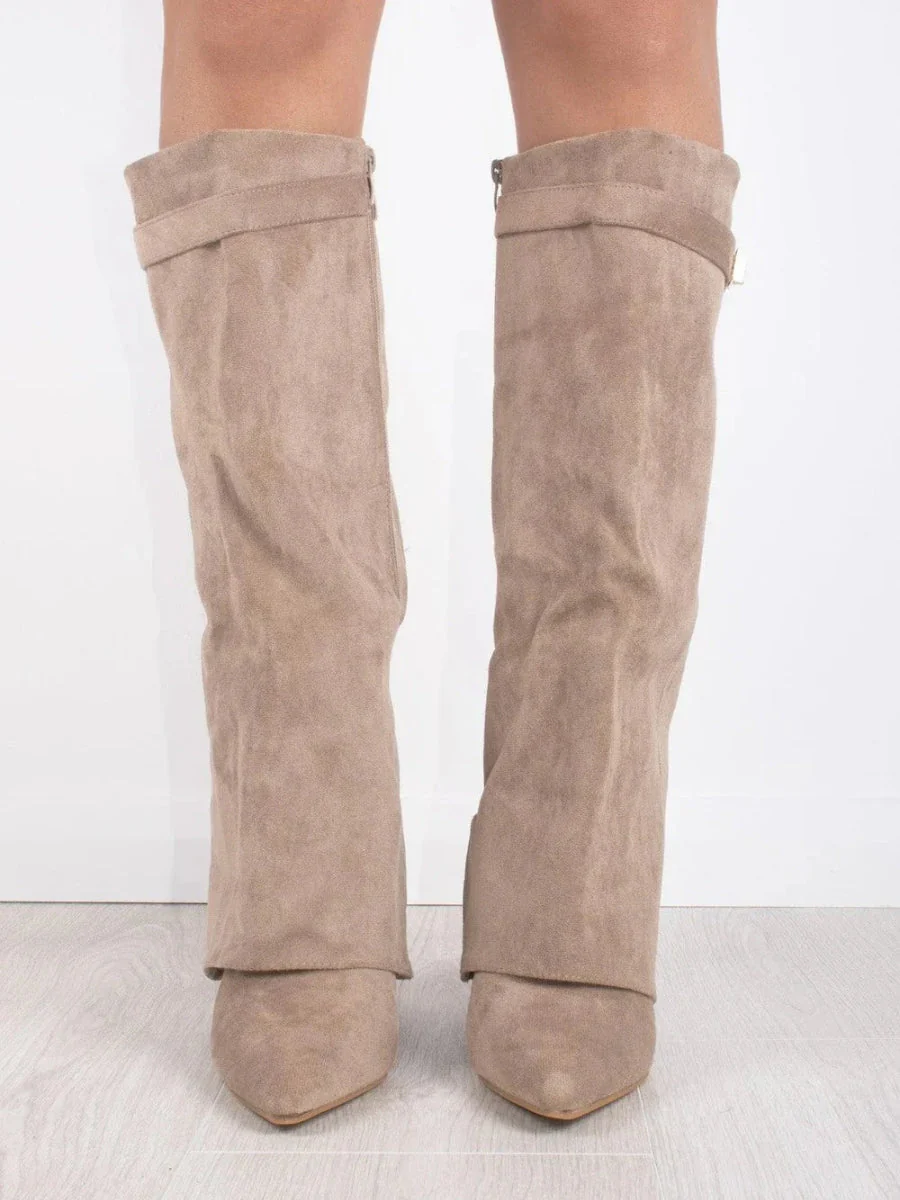 Francesca Structured Fit Thigh-High Boots | Buckle Detail Pointed Toe Boots - Image 7