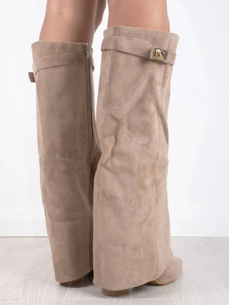 Francesca Structured Fit Thigh-High Boots | Buckle Detail Pointed Toe Boots - Image 8