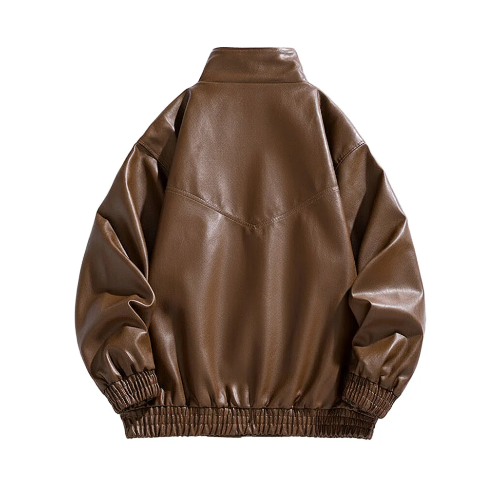 Freddie Oversized Bomber Jacket | Stand Collar Hip-Length Bomber Jacket - Image 2