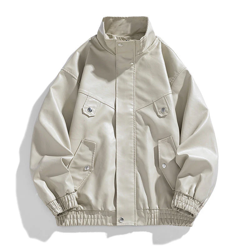 Freddie Oversized Bomber Jacket | Stand Collar Hip-Length Bomber Jacket - Image 3
