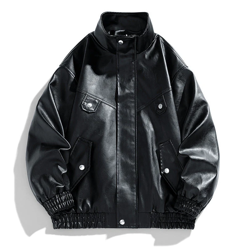 Freddie Oversized Bomber Jacket | Stand Collar Hip-Length Bomber Jacket - Image 5