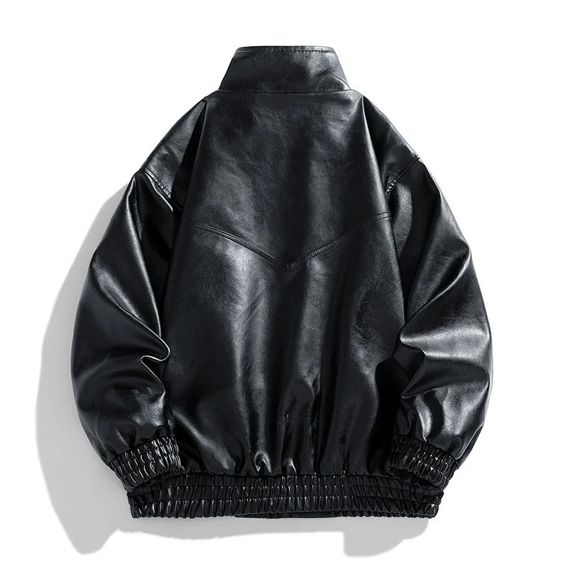 Freddie Oversized Bomber Jacket | Stand Collar Hip-Length Bomber Jacket - Image 6