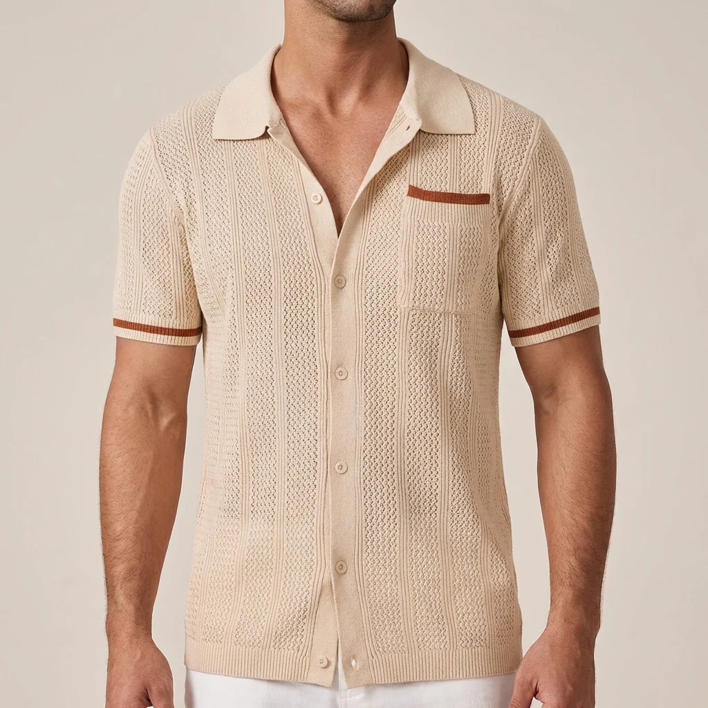 Freddie Relaxed Knit Polo Shirt | Striped Button Front Shirt