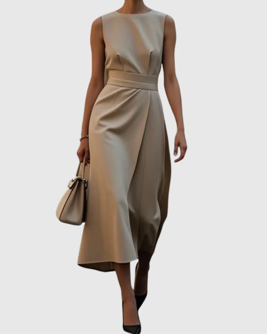 Freya Draped Midi Dress | Belted Wrap Front Dress - Image 6