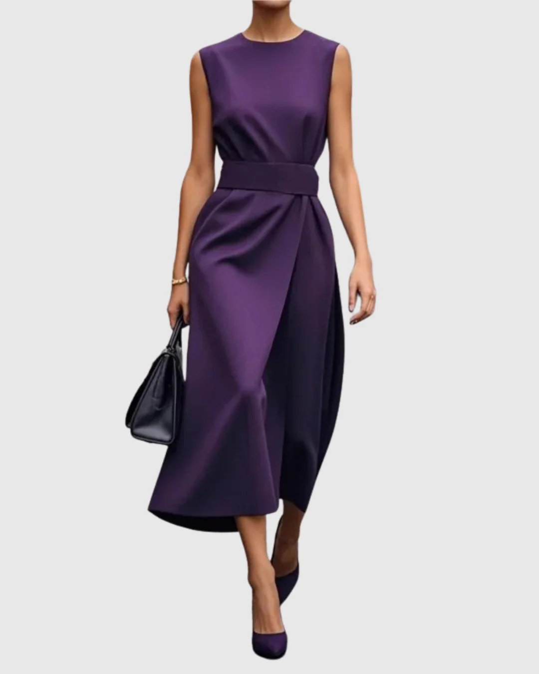 Freya Draped Midi Dress | Belted Wrap Front Dress - Image 7