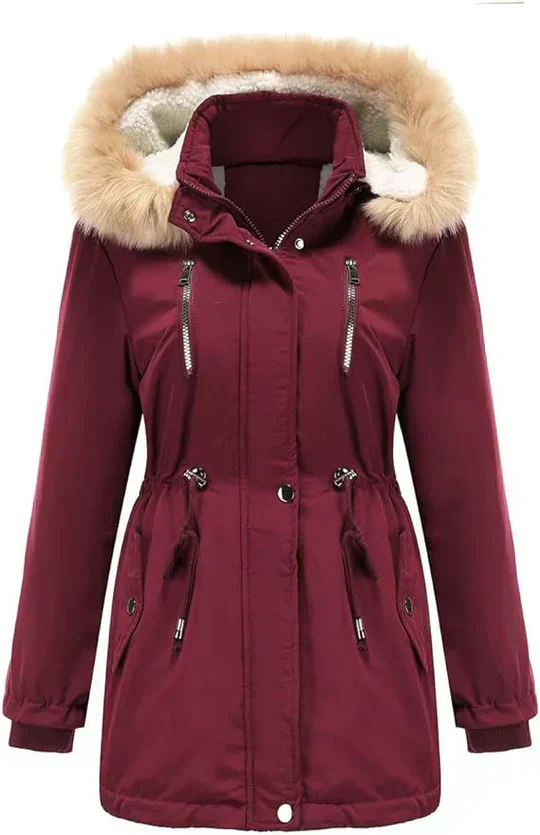 Freya Regular Fit Parka | Fur Trimmed Hood Mid-Thigh Coat - Image 3