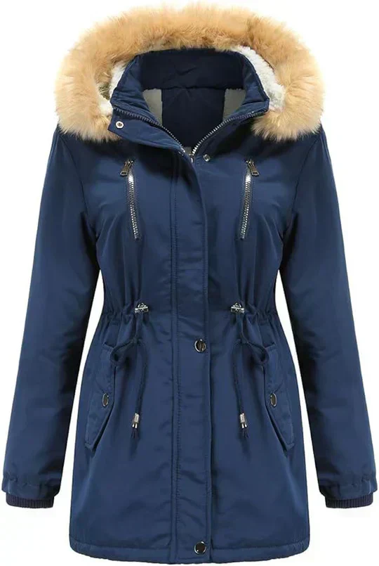 Freya Regular Fit Parka | Fur Trimmed Hood Mid-Thigh Coat - Image 4