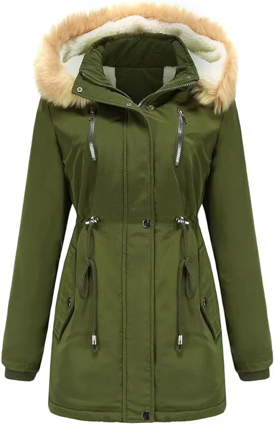 Freya Regular Fit Parka | Fur Trimmed Hood Mid-Thigh Coat - Image 5