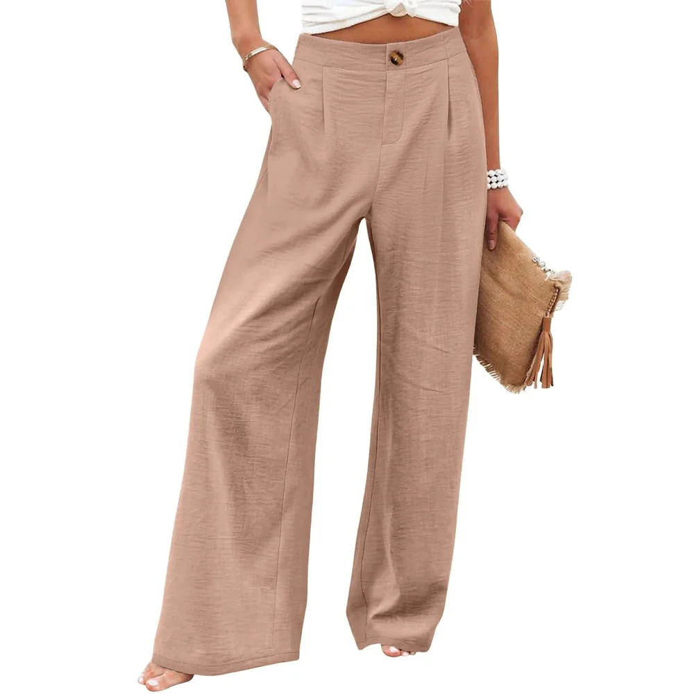 Frona Pants | Summer Wide-Leg Straight Trousers - Image 3