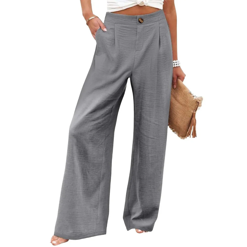 Frona Pants | Summer Wide-Leg Straight Trousers - Image 4