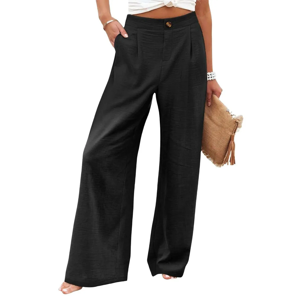 Frona Pants | Summer Wide-Leg Straight Trousers - Image 5