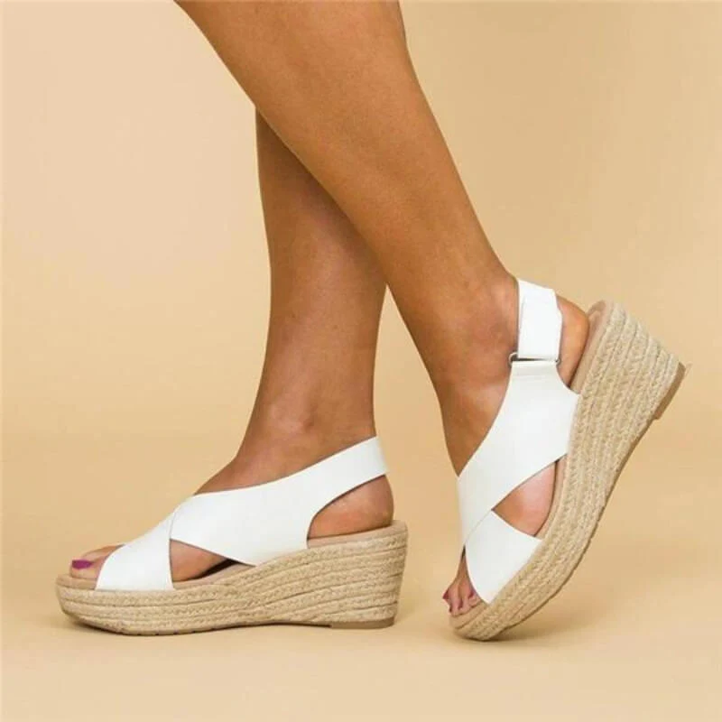 Genevieve Sandals | Comfy Wedge Sandals with Cross Straps - Image 4