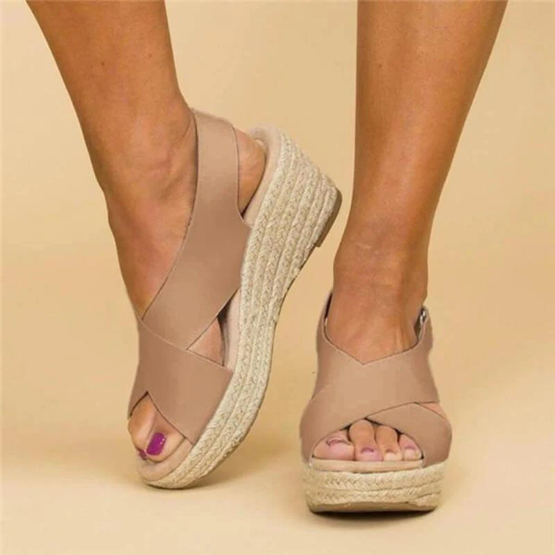 Genevieve Sandals | Comfy Wedge Sandals with Cross Straps - Image 6