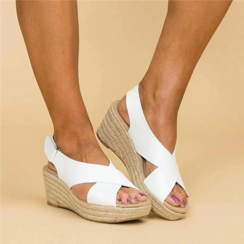 Genevieve Sandals | Comfy Wedge Sandals with Cross Straps - Image 7