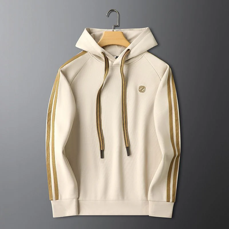 George Relaxed Fit Striped Hoodie Track Pants Two-Piece Set | Drawstring Hood Side Pockets Set - Image 3