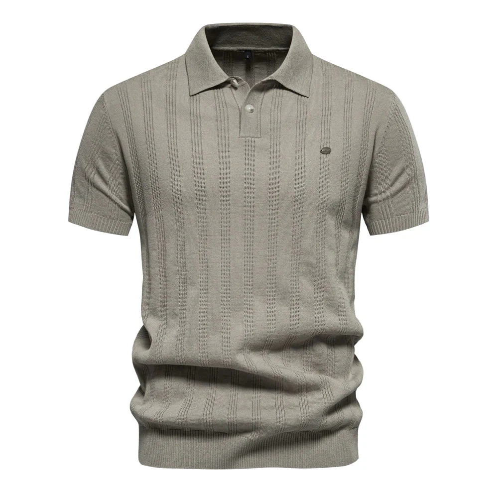 George Top | Short Sleeve Striped Design Polo Shirt - Image 4