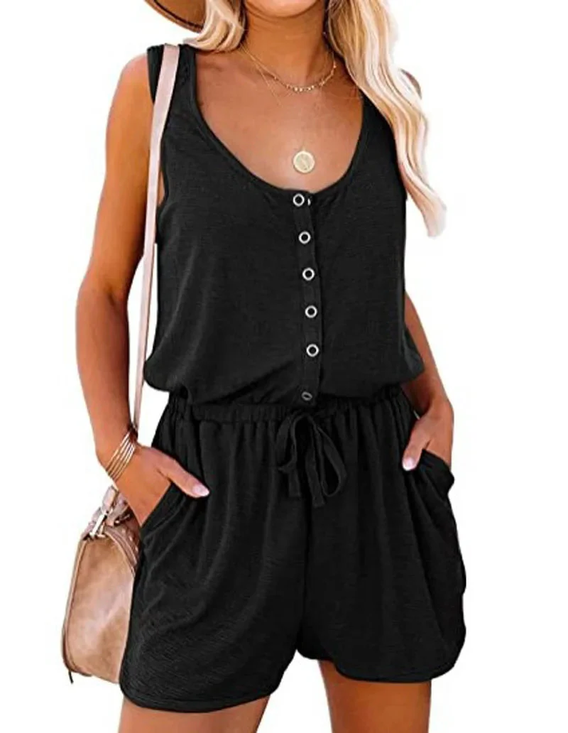Gisell Romper | Sleeveless Loose Fit Summer Romper - Image 3
