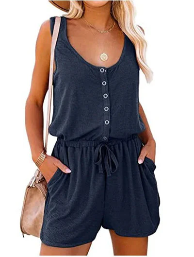 Gisell Romper | Sleeveless Loose Fit Summer Romper - Image 4