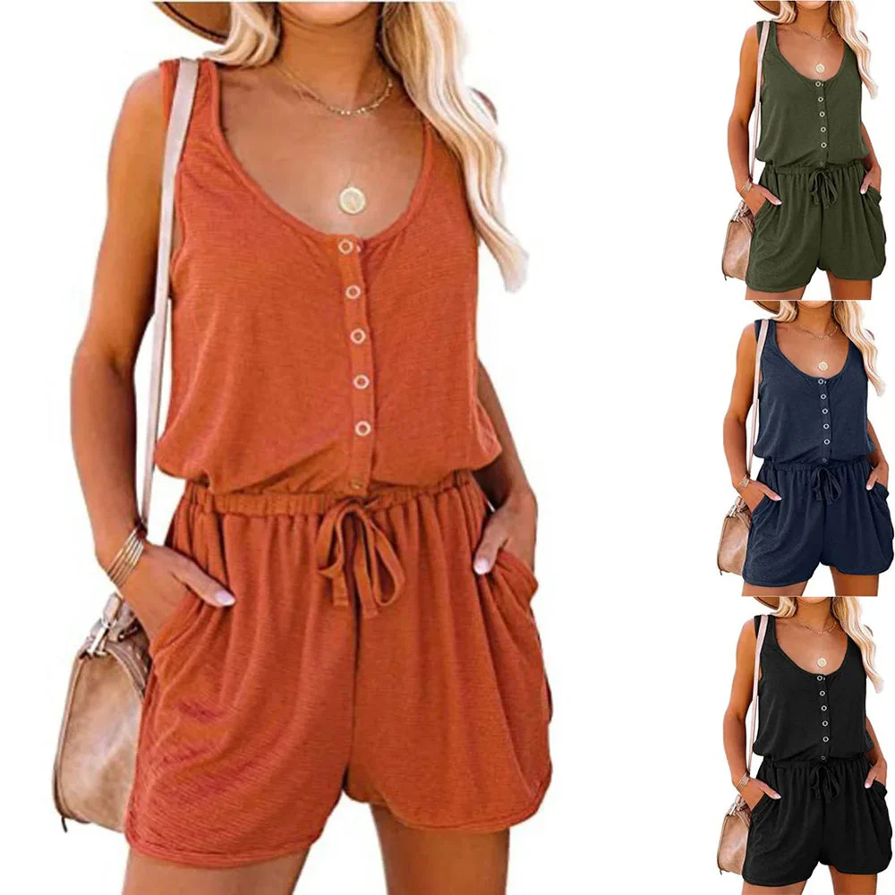Gisell Romper | Sleeveless Loose Fit Summer Romper - Image 7