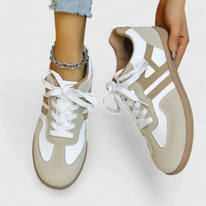 Grace Sneakers | Lace-Up Closure Side Stripes Sneakers - Image 3